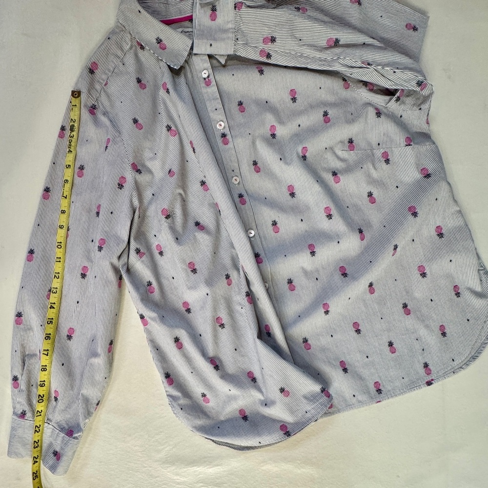 NWOT Foxcroft Simone Pineapple Button-Down Shirt (22W) - Picture 10 of 16